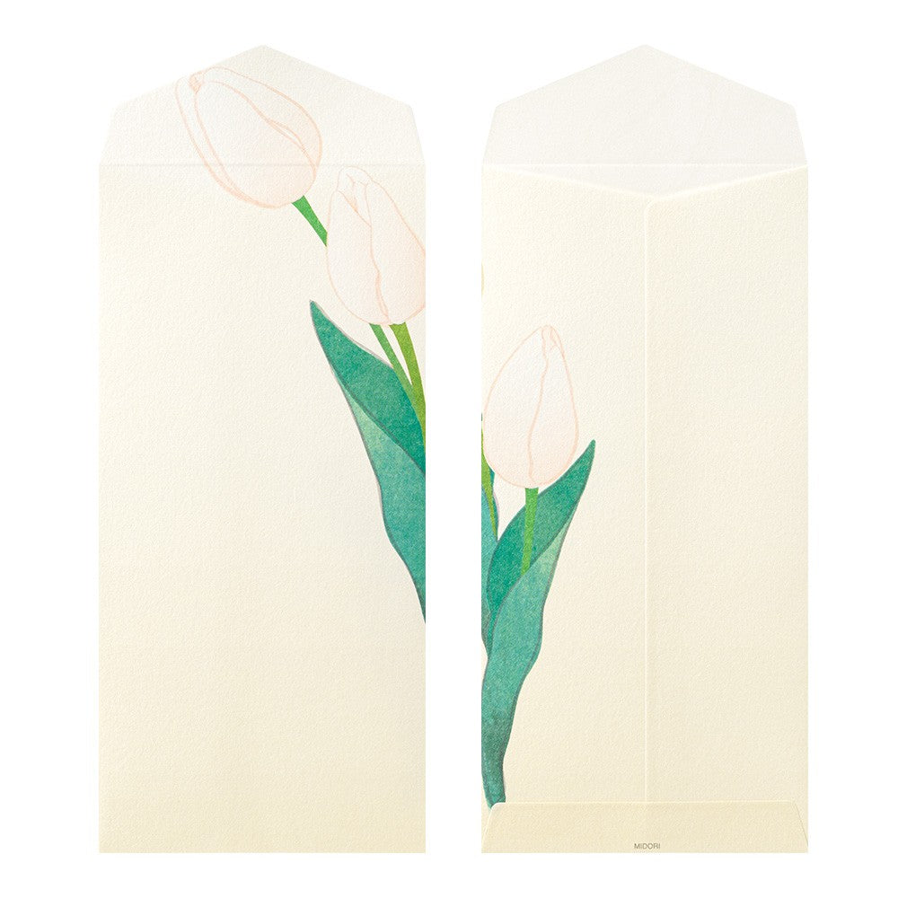 Midori Envelope Spring Flower White Four Designs