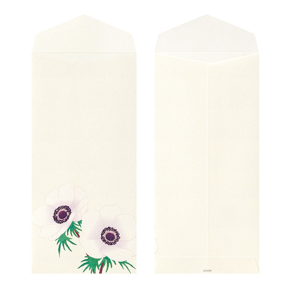 Midori Envelope Spring Flower White Four Designs