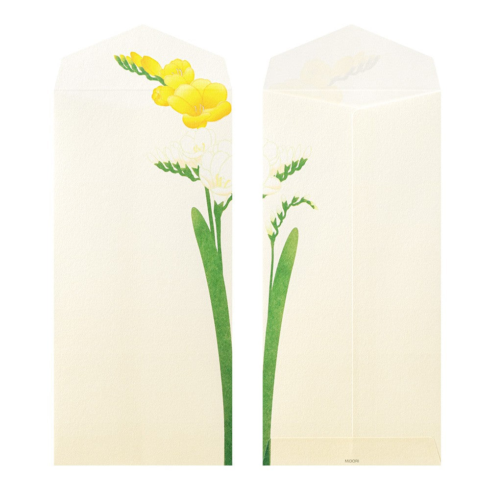 Midori Envelope Spring Flower White Four Designs