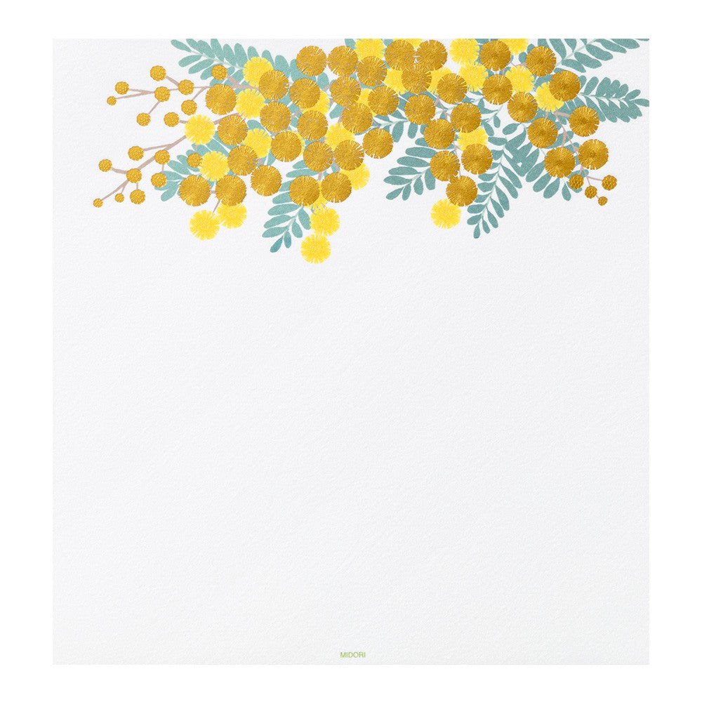 Midori Letter Pad Foil-Stamping Mimosa
