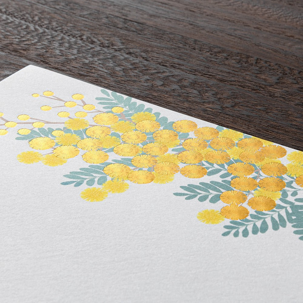 Midori Letter Pad Foil-Stamping Mimosa
