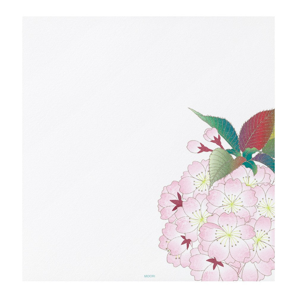 Midori Letter Pad Silk-Printing Ball Shaped Cherry Blossom