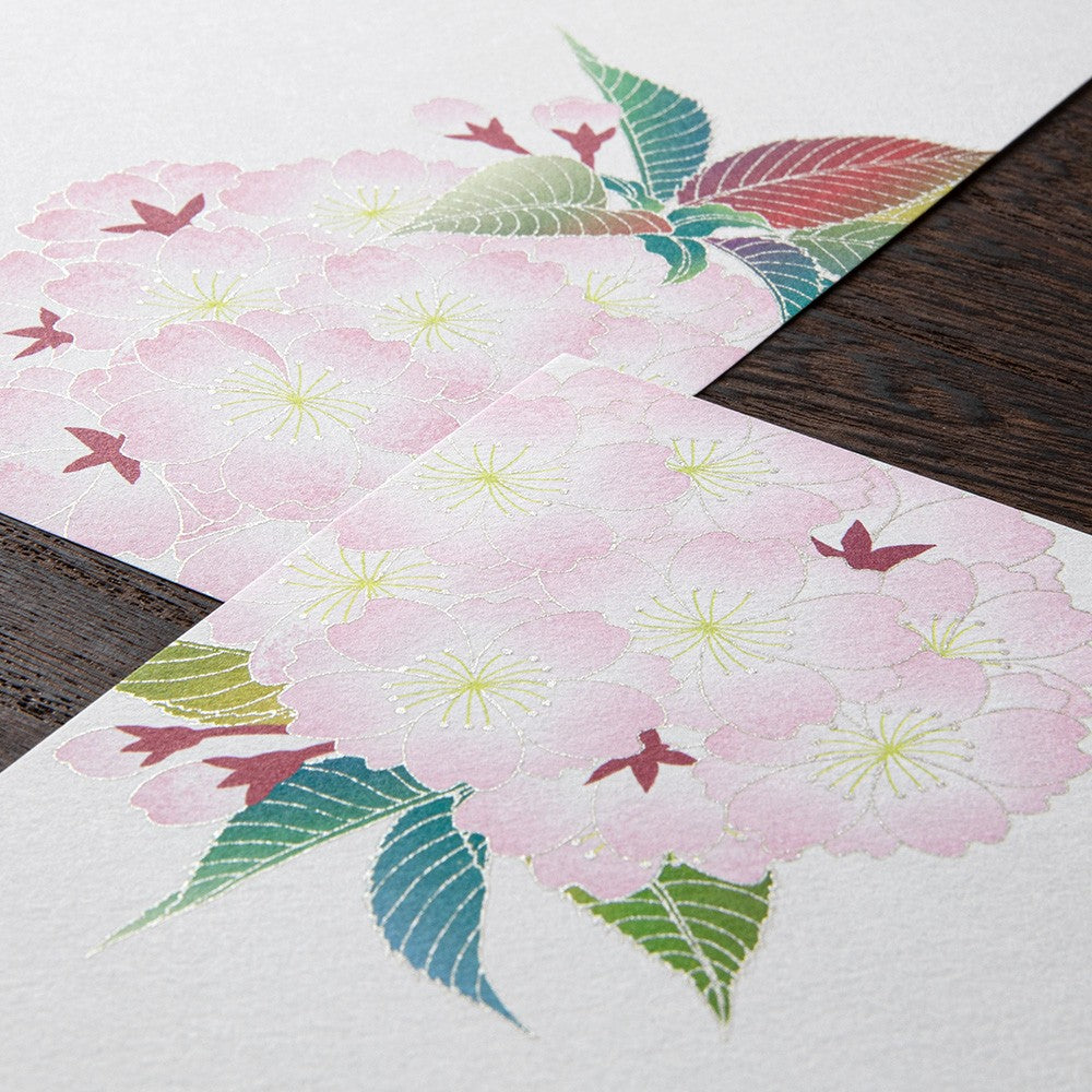 Midori Letter Pad Silk-Printing Ball Shaped Cherry Blossom
