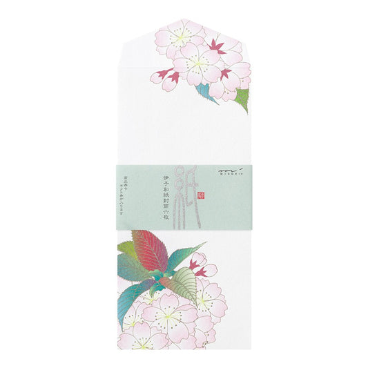 Midori Envelopes Silk-Printing Ball Shaped Cherry Blossom
