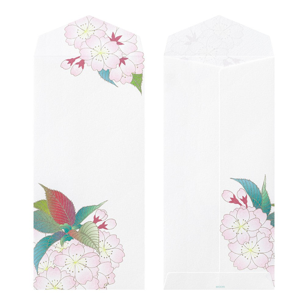 Midori Envelopes Silk-Printing Ball Shaped Cherry Blossom