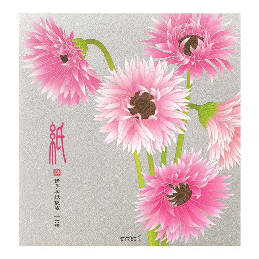 Midori Letter Pad Silk-Printing Gerbera