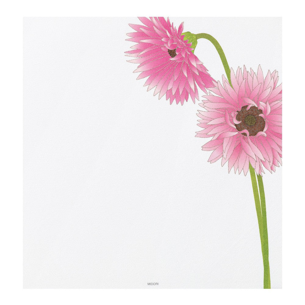 Midori Letter Pad Silk-Printing Gerbera