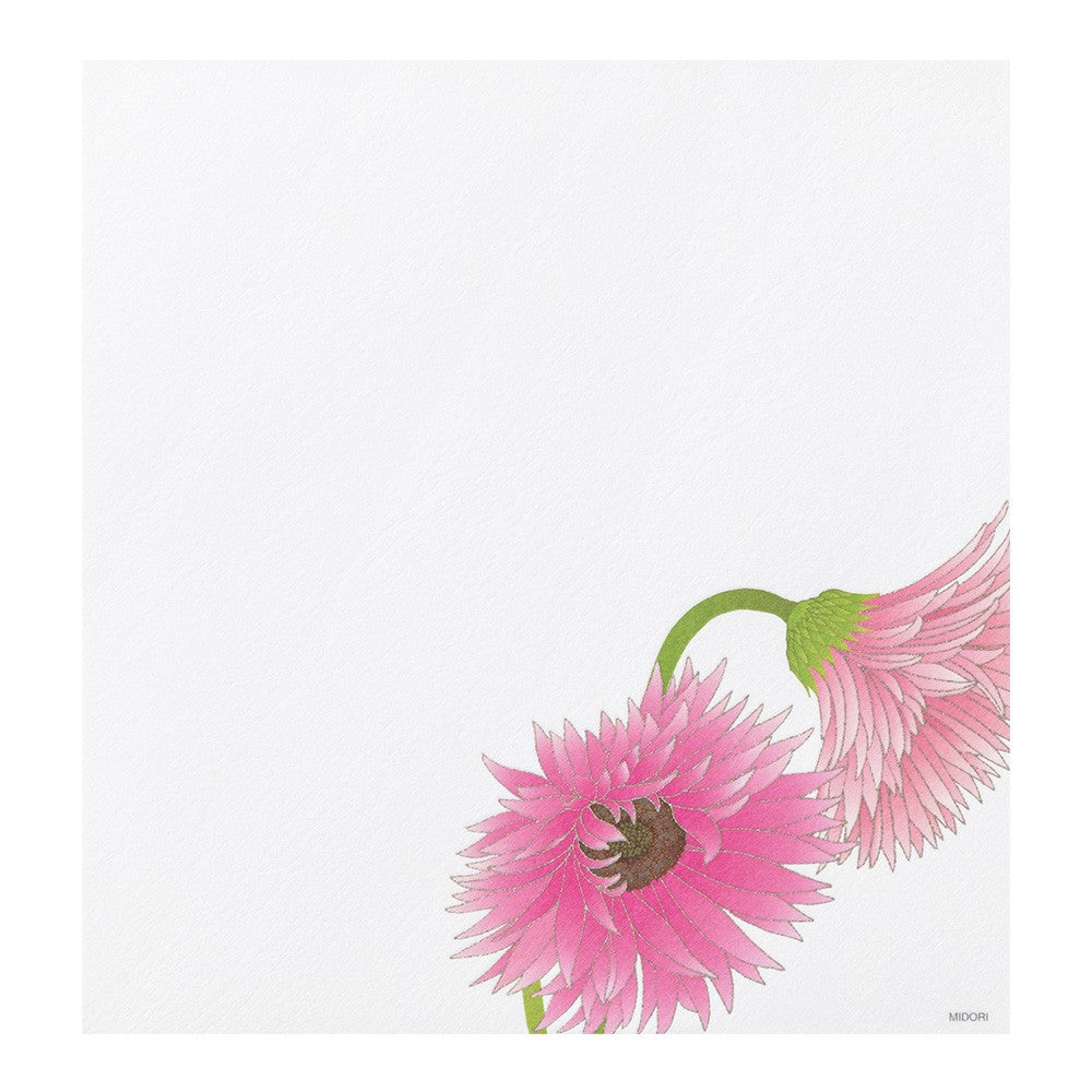 Midori Letter Pad Silk-Printing Gerbera