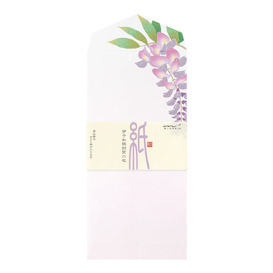 Midori Envelope 168 Foil-Stamping Wisteria