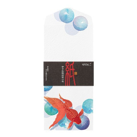 Midori Envelope 172 Foil-Stamping Marble and Goldfish
