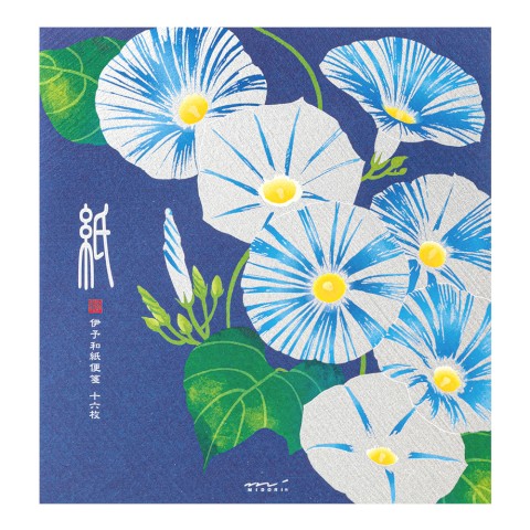 Midori Letter Pad 173 Silk-Printing Morning Glory S2