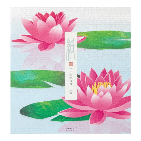 Midori Letter Pad 175 Silk-Printing Water Lily Reflection