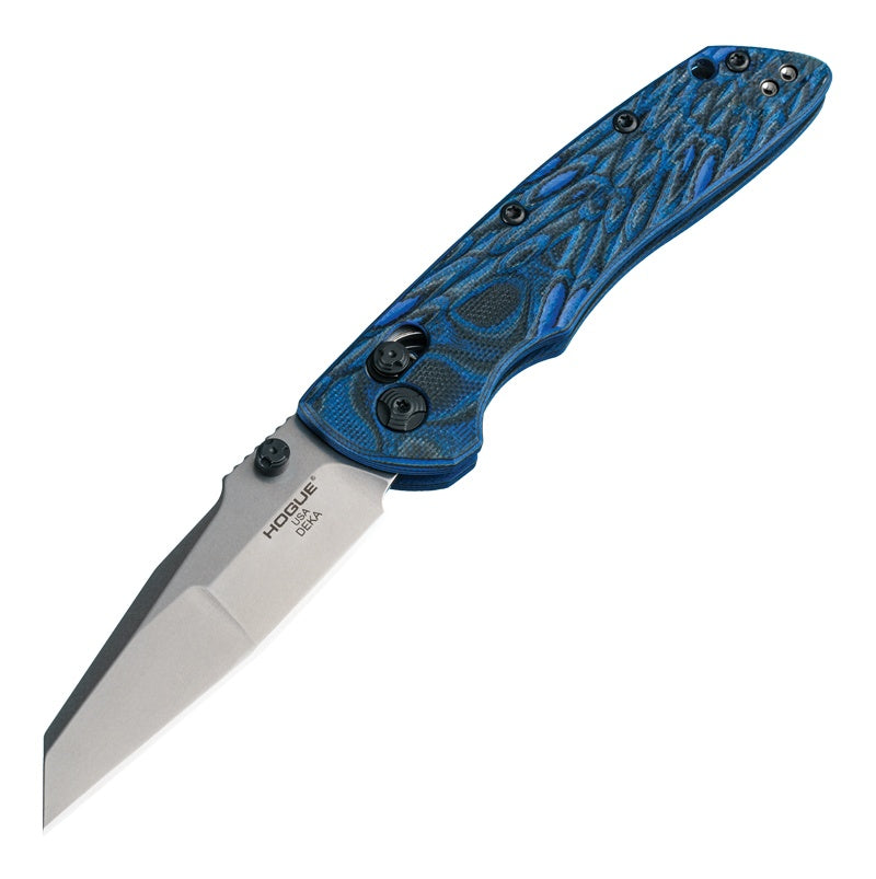 Hogue Deka Blue G-Mascus Handle Wharncliffe Magnacut Blade Folding Knife