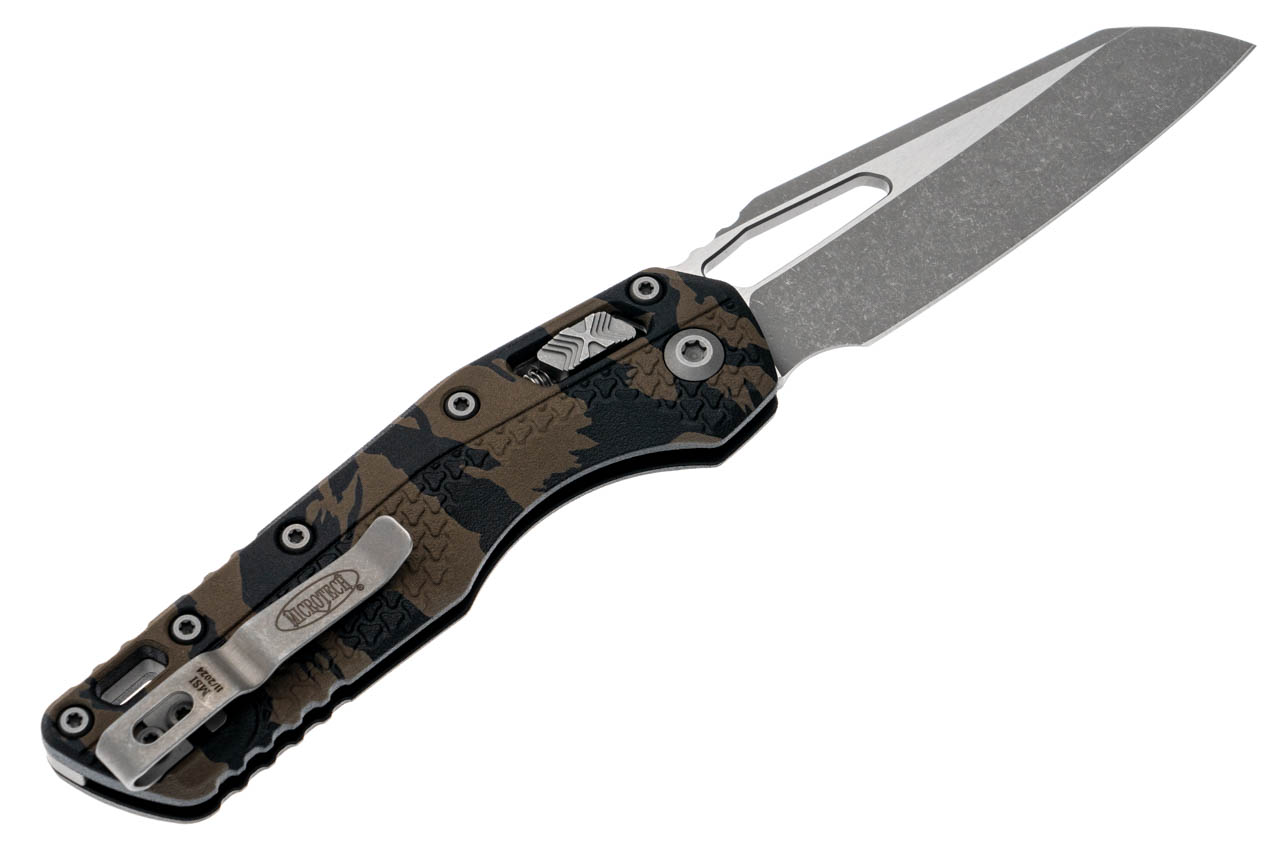 Microtech MSI S/E Tri-Grip Polymer Tiger Camo Apocalyptic RAM-LOCK Folding Knife