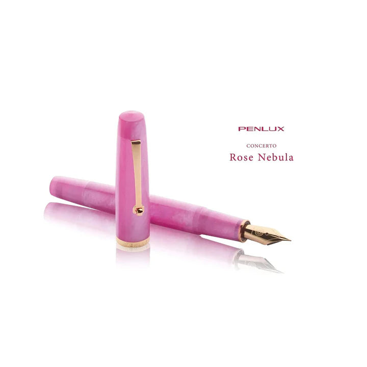 Penlux Concerto Rose Nebula w/ Rose Gold Trim Fountain Pen