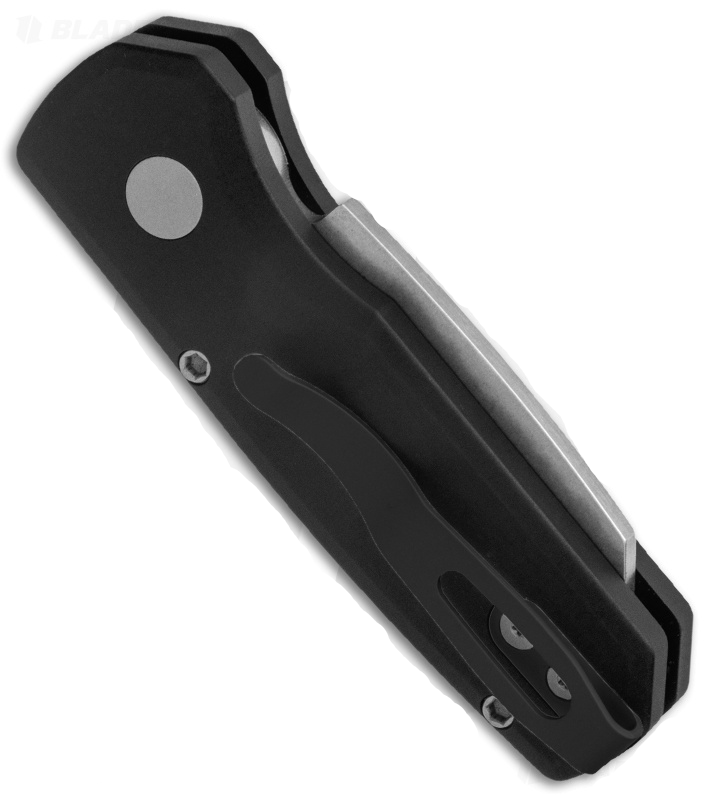 Protech Runt 5 Black Smooth Handle Stonewash Magnacut Reverse Tanto Blade