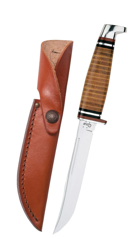 Case Leather 5" Utility Hunter Fixed Blade w/ Leather Sheath