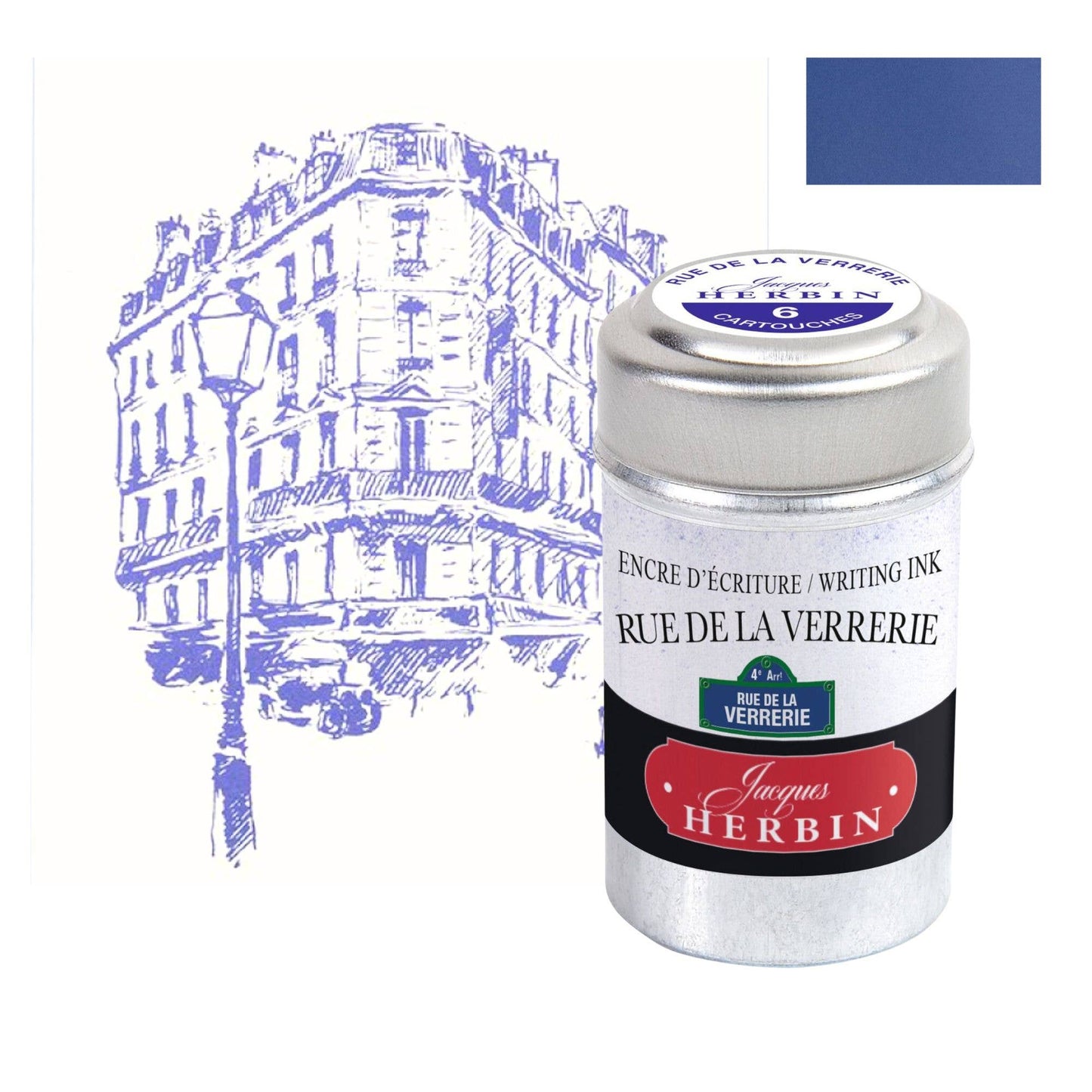 J Herbin "Paris Collection" Ink Cartridges - Tin of 6
