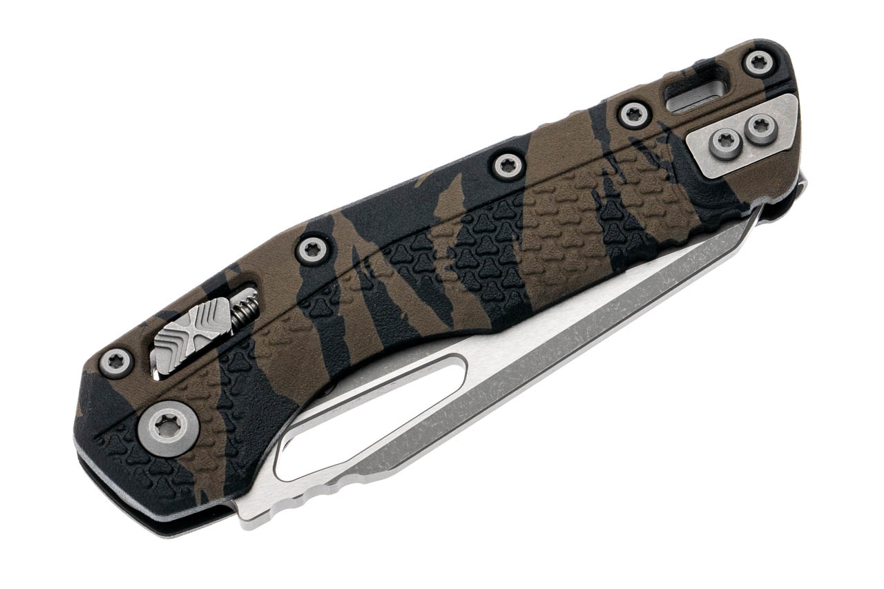 Microtech MSI S/E Tri-Grip Polymer Tiger Camo Apocalyptic RAM-LOCK Folding Knife