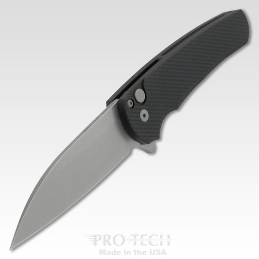 Protech Malibu Flipper Textured Handle Stonewash Magnacut Wharncliffe Blade