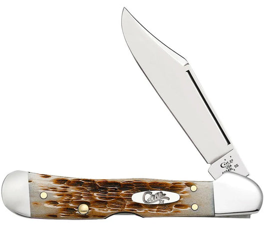 Case Knives Peach Seed Jig Amber Bone Mini CopperLock