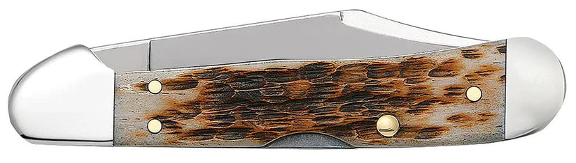 Case Knives Peach Seed Jig Amber Bone Mini CopperLock