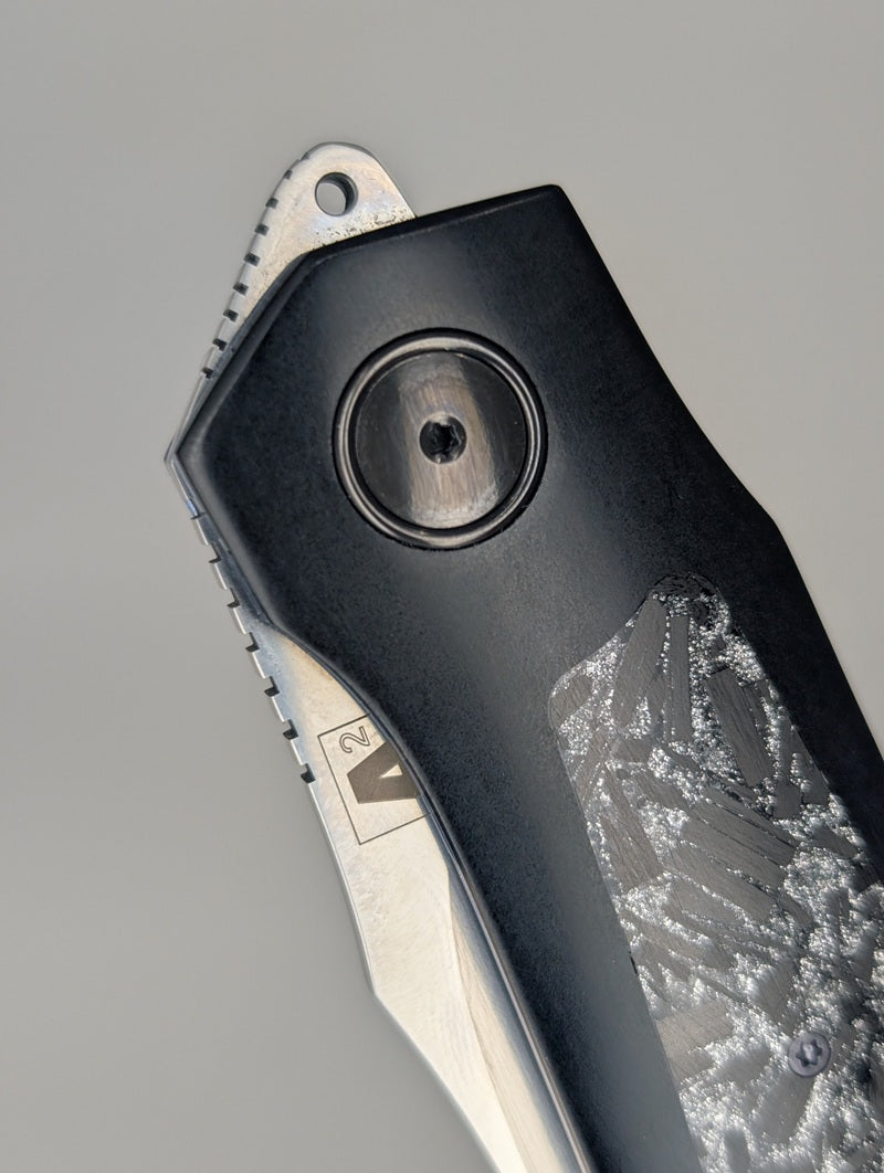*Consignment* A2 Colab' A11 Front Flipper with Silver Shred Inlay Liner Lock Folding Knife