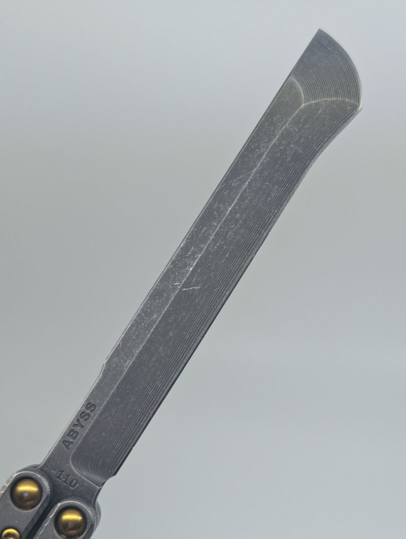 *Consignment* ACIDWRX ZZYZX "Abyss" Channeled Titanium Live Blade Balisong