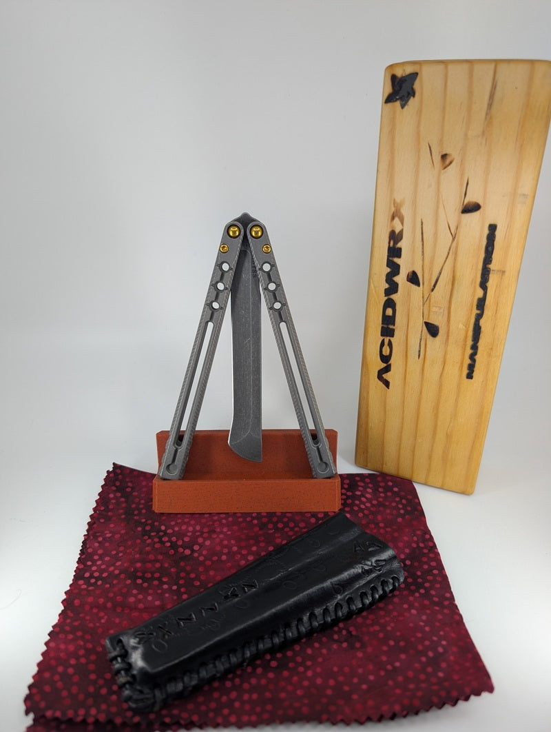 *Consignment* ACIDWRX ZZYZX "Abyss" Channeled Titanium Live Blade Balisong