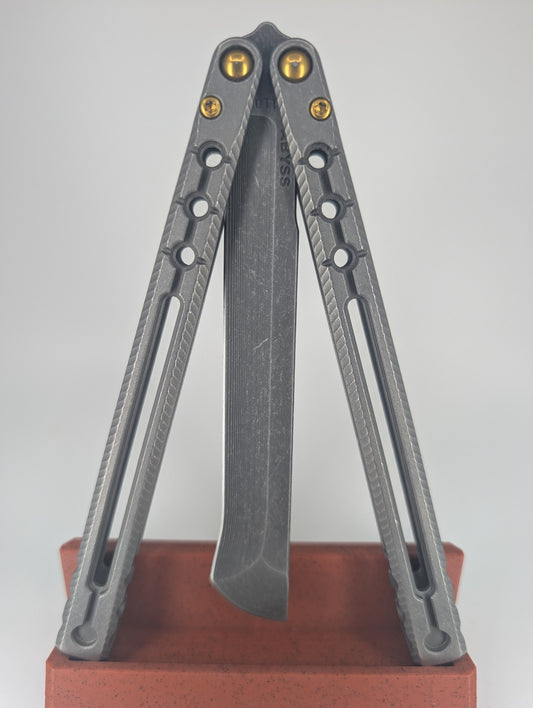*Consignment* ACIDWRX ZZYZX "Abyss" Channeled Titanium Live Blade Balisong