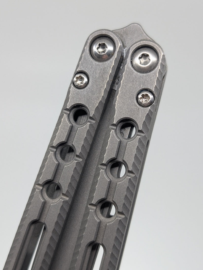 AcidWrx ZZYZX Abyss Channeled Titanium False Edge Balisong