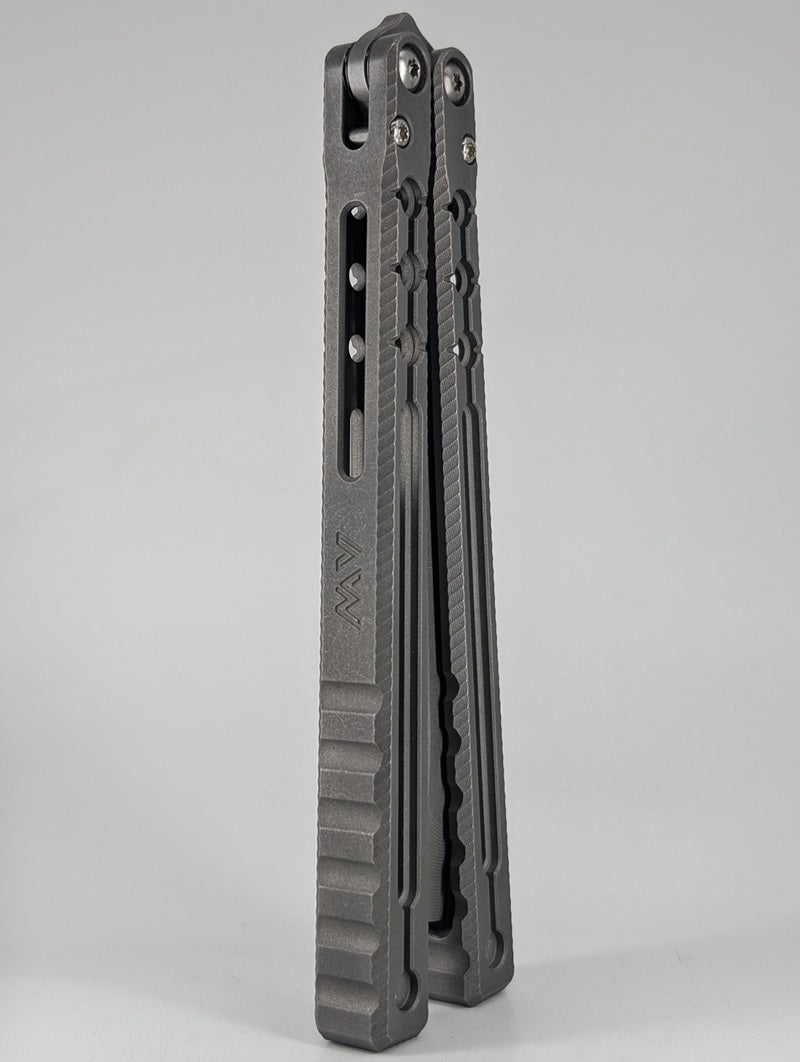 AcidWrx ZZYZX Abyss Channeled Titanium False Edge Balisong