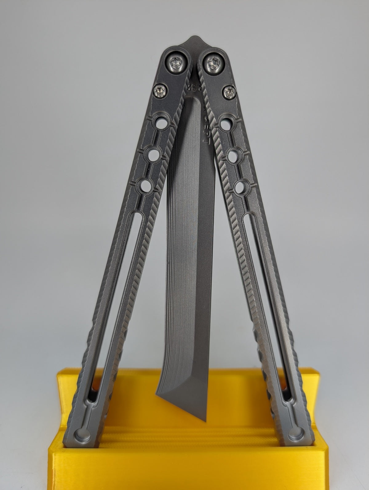 AcidWrx Incept Channeled Titanium False Blade Balisong Trainer