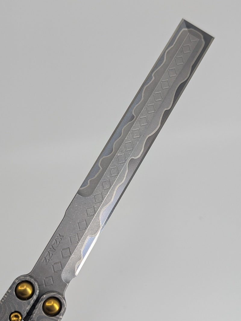 AcidWrx ZZYZX Itzpapalotl Brass Hardware Live Blade Balisong