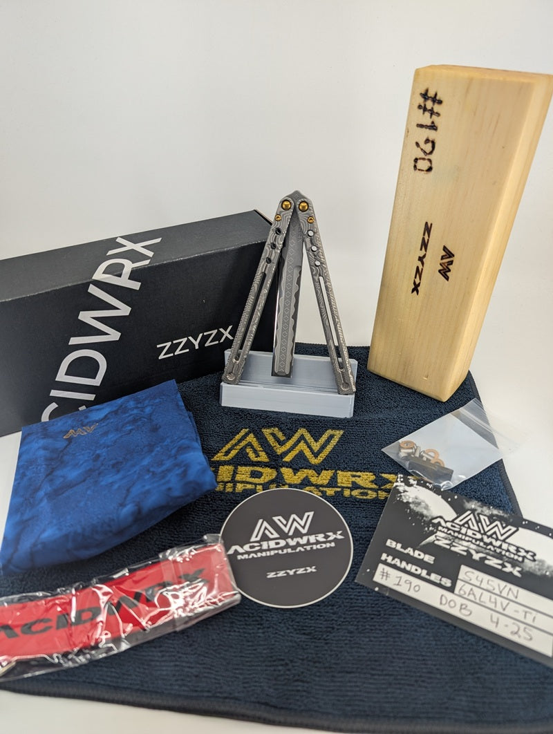AcidWrx ZZYZX Itzpapalotl Brass Hardware Live Blade Balisong