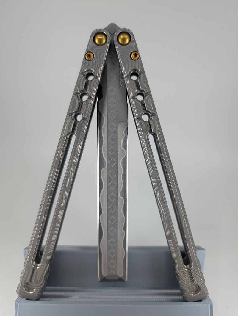 AcidWrx ZZYZX Itzpapalotl Brass Hardware Live Blade Balisong