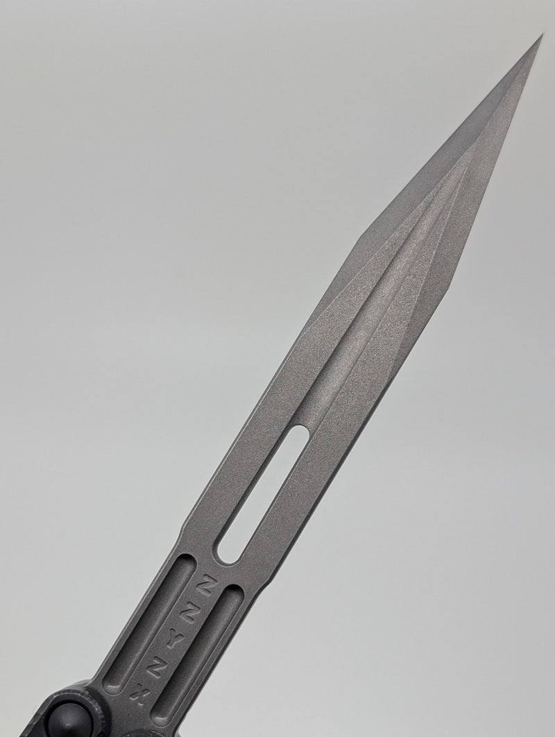 AcidWrx ZZYZX Judas Channeled Titanium False Edge Balisong