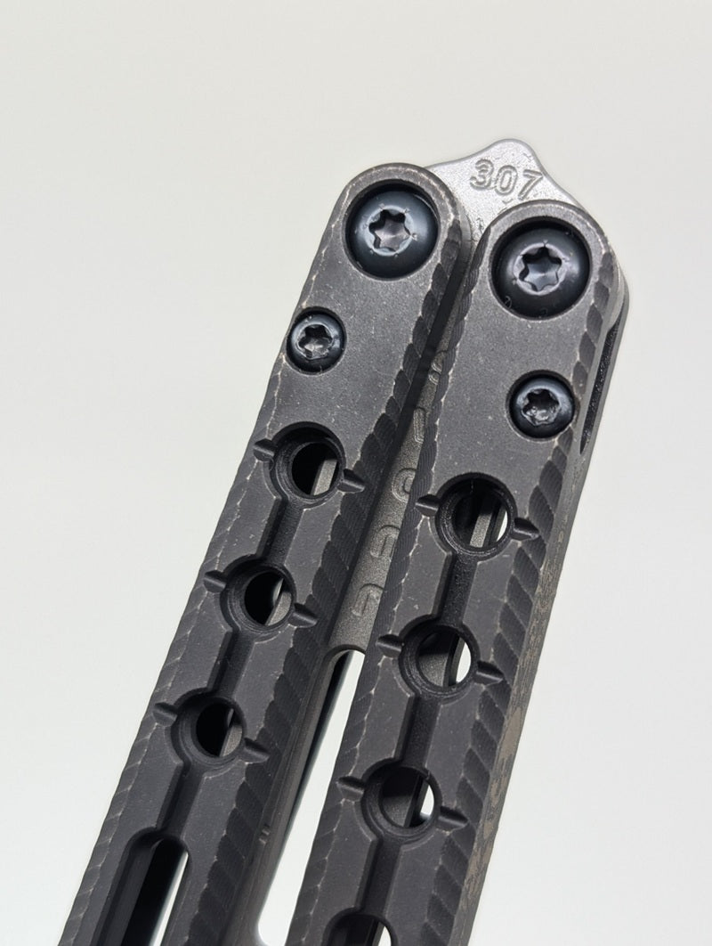 AcidWrx ZZYZX Judas Channeled Titanium False Edge Balisong