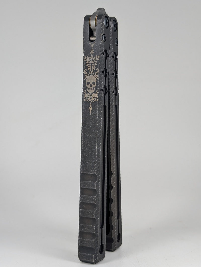 AcidWrx ZZYZX Judas Channeled Titanium False Edge Balisong
