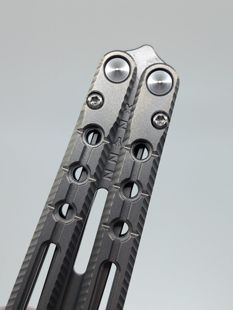 AcidWrx ZZYZX Judas Channeled Titanium False Edge Balisong