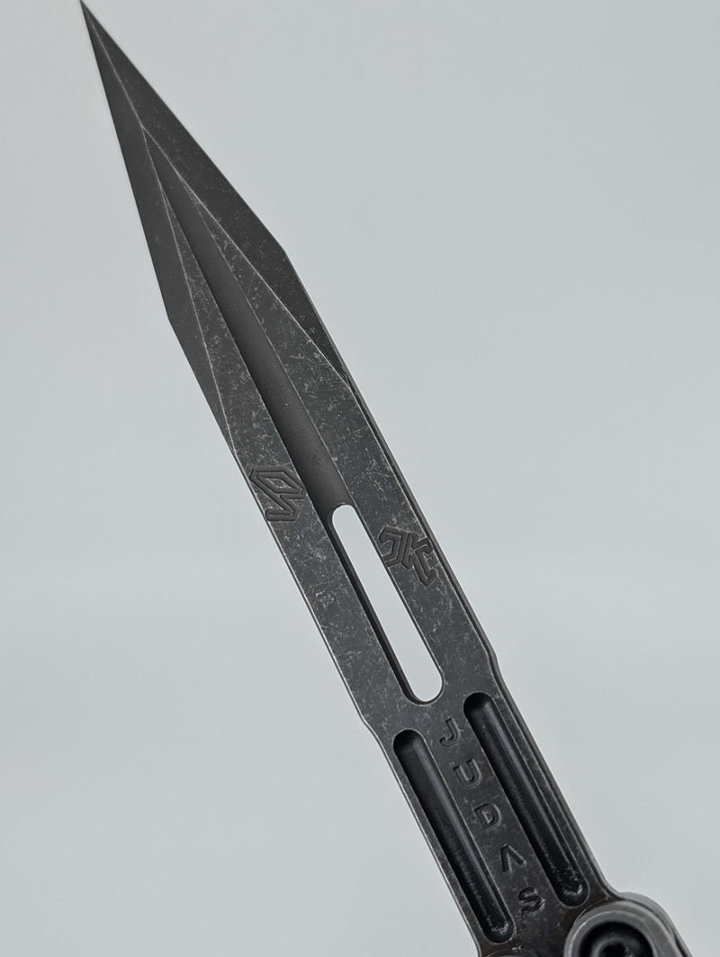 Acidwrx ZZYZX Judas Stonewashed Dulled Blade Balisong #230