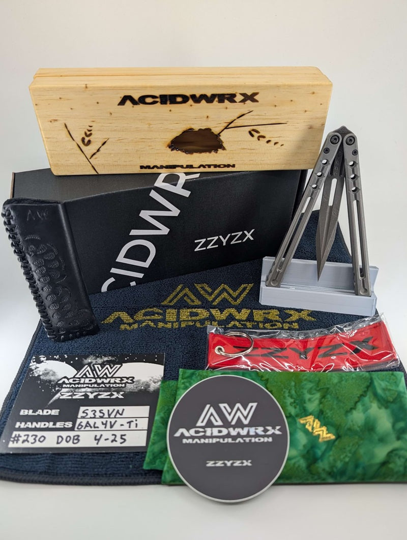 Acidwrx ZZYZX Judas Stonewashed Dulled Blade Balisong #230