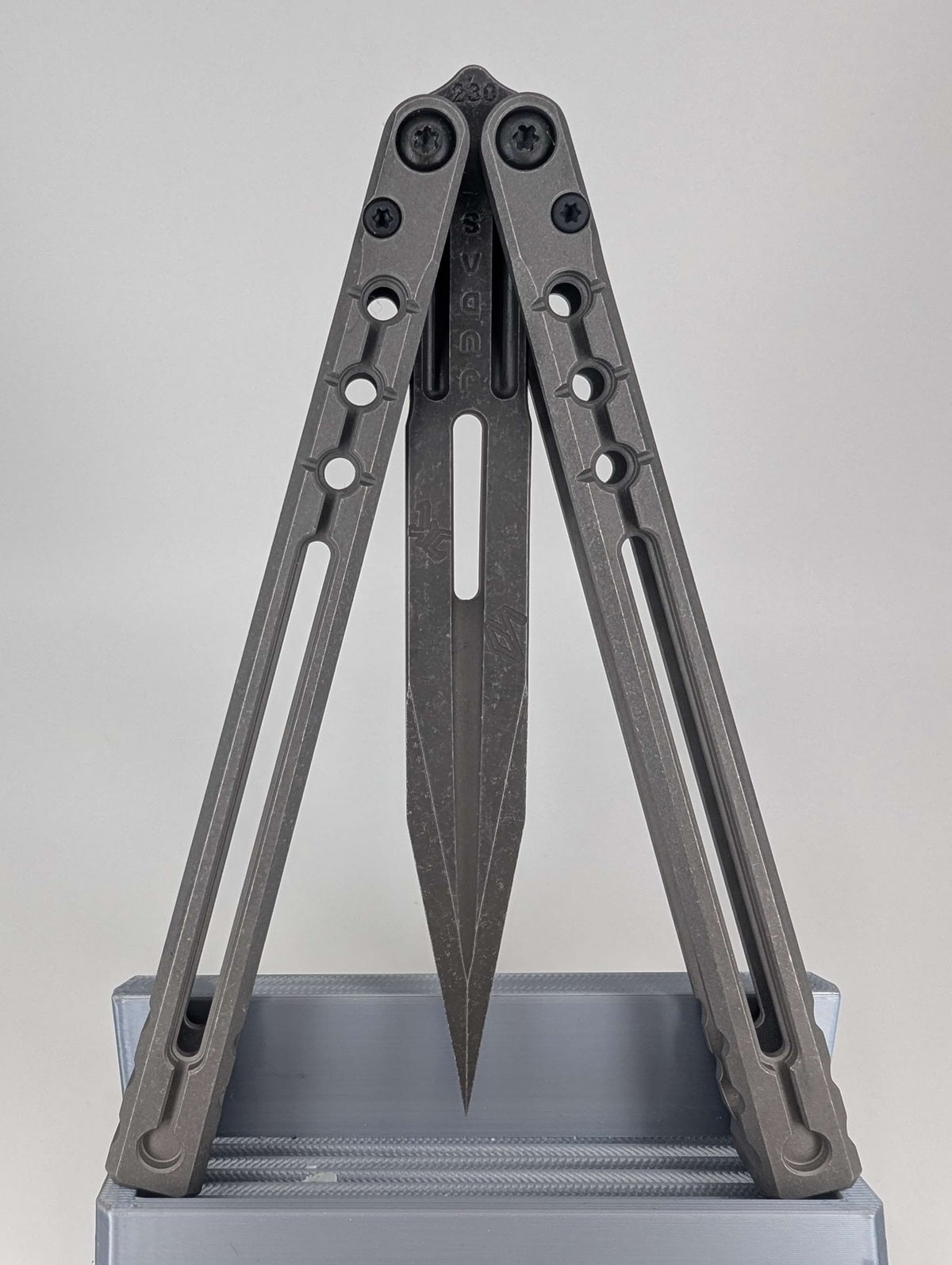 Acidwrx ZZYZX Judas Stonewashed Dulled Blade Balisong #230
