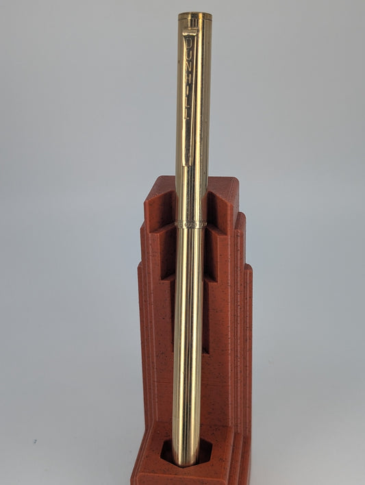*Consignment* Alfred Dunhill Pinstriped Rolled Gold Rollerball Pen
