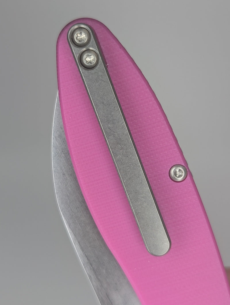 *Consignment* American Blade Works Model 1 Magenta G-10 Magnacut Liner Lock Folding Knife