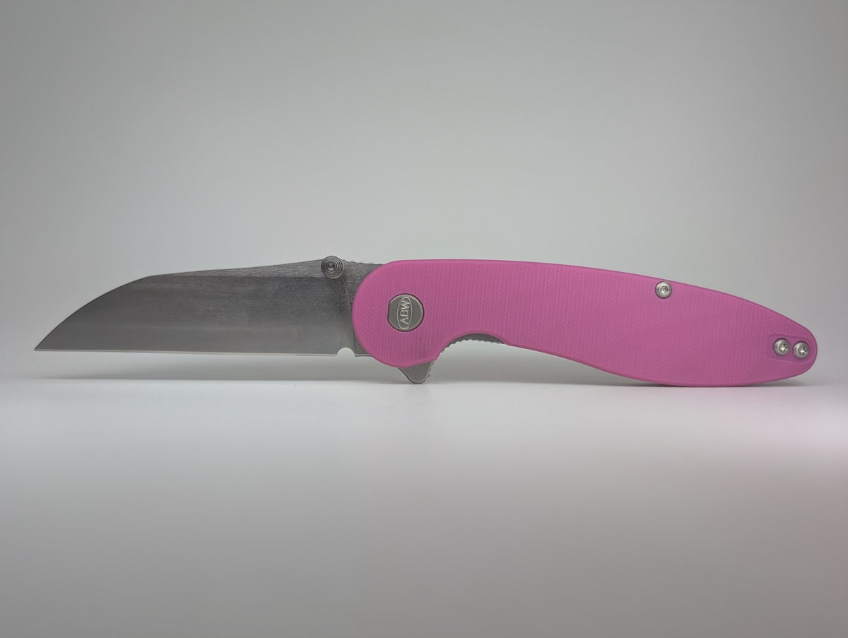 *Consignment* American Blade Works Model 1 Magenta G-10 Magnacut Liner Lock Folding Knife