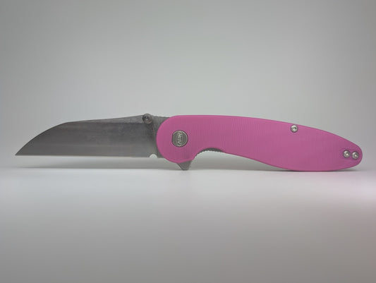 *Consignment* American Blade Works Model 1 Magenta G-10 Magnacut Liner Lock Folding Knife