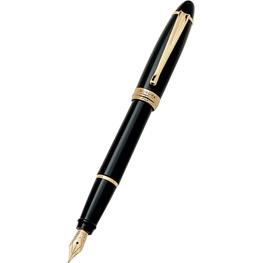 Aurora Ipsilon Black / Gold Fountain Pen Medium Nib