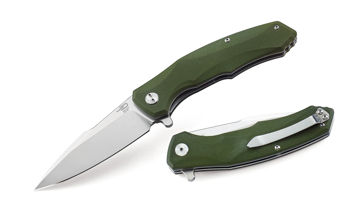 Bestech Warwolf Folding Knife D2 Blade Green G10 Handle