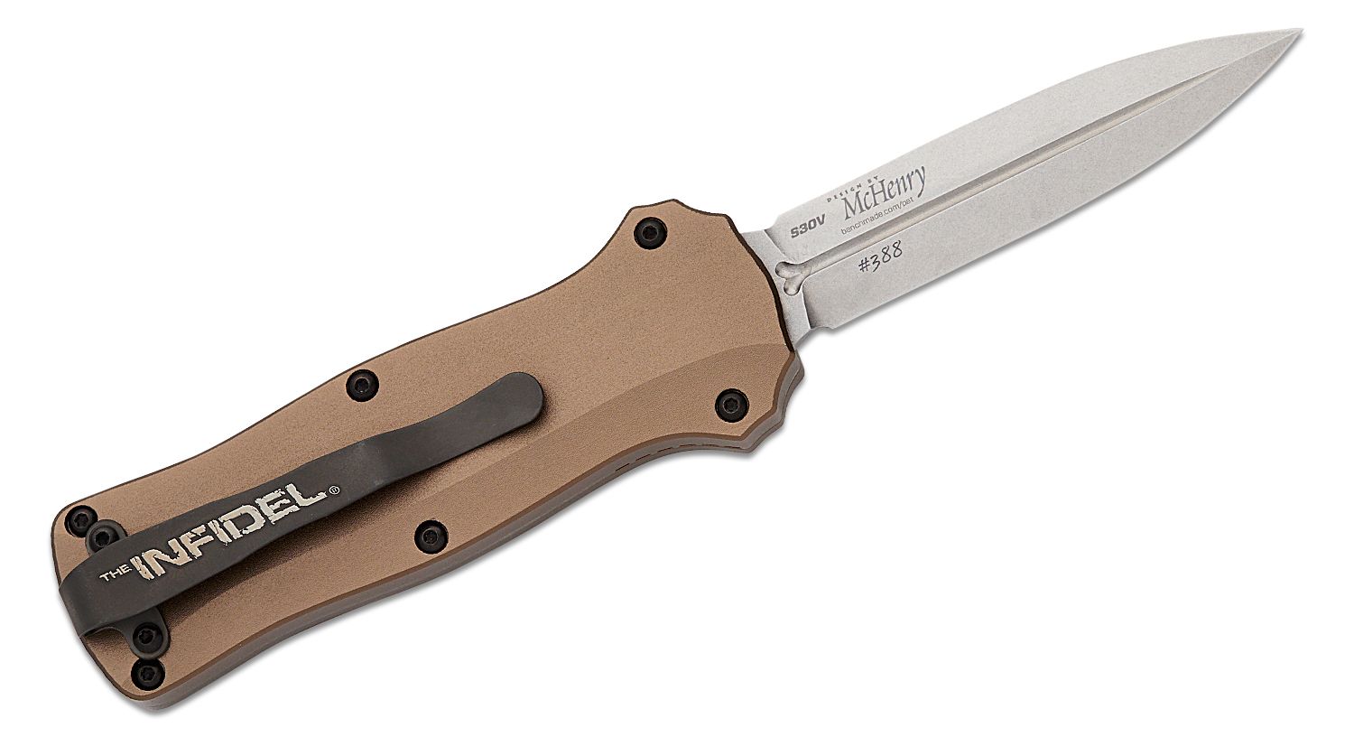 Benchmade Mini Infidel Limited Edition Dark Earth Aluminum Out the Fro ...